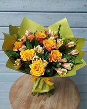 Букет цветов из:  Альстромерии и Розы в Ачхой-Мартане