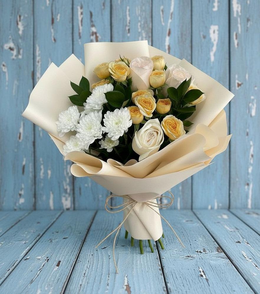 Букет цветов из: Розы и Хризантемы в Ачхой-Мартане