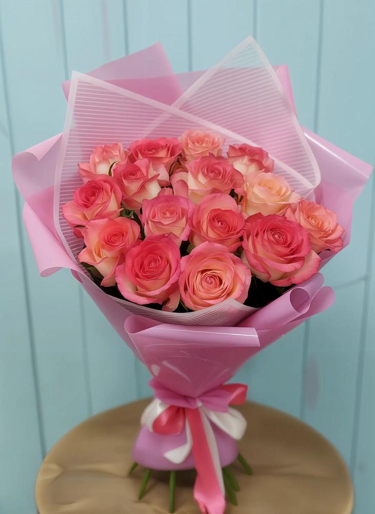 Букет 15 Розовых роз Равель в Ачхой-Мартане