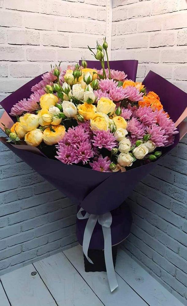 Букет цветов из: Хризантемы и Розы в Ачхой-Мартане