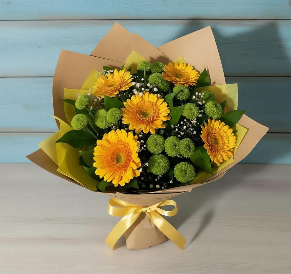 Букет цветов из: Герберы и Хризантемы в Ачхой-Мартане