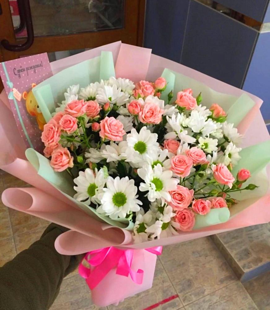 Букет цветов из: Розы и Хризантемы в Ачхой-Мартане