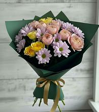 Букет цветов из:  Хризантемы и Розы в Ачхой-Мартане