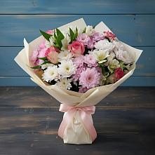 Букет цветов из:  Хризантемы, Альстромерии и Розы #REPLACE_PRED# Ачхой-Мартане