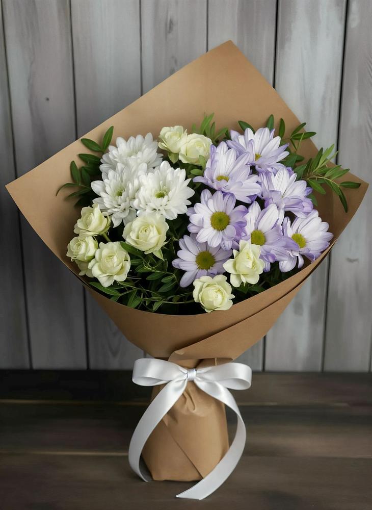 Букет цветов из: Хризантемы и Розы в Ачхой-Мартане